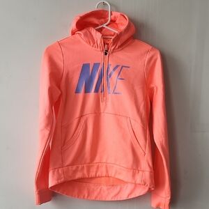 Nike Bright Coral Hoodie with Purple Logo
